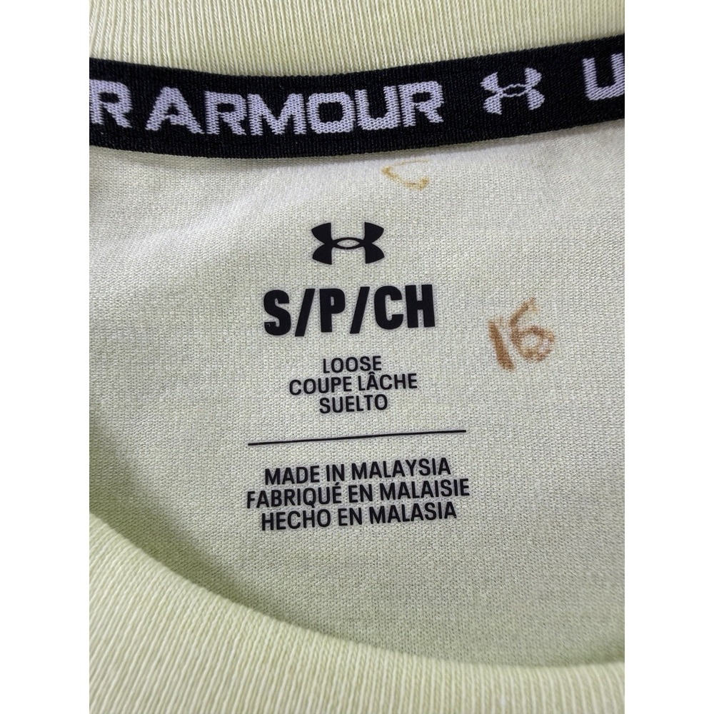 Under Armour Men's Small Yellow HeatGear T-Shirt Loose Fit Short Sleeve NWT - Picture 4 of 10